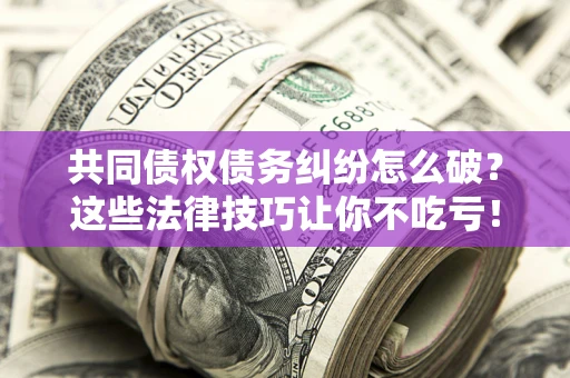武汉共同债权债务纠纷怎么破？这些法律技巧让你不吃亏！