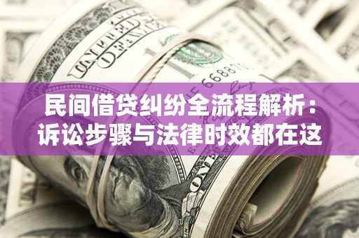 武汉民间借贷纠纷全流程解析：诉讼步骤与法律时效都在这儿了