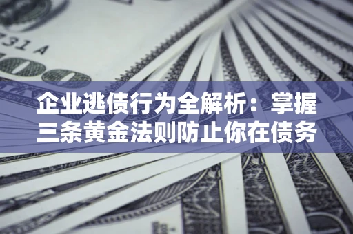 武汉企业逃债行为全解析：掌握三条黄金法则防止你在债务乱局中“踩雷”