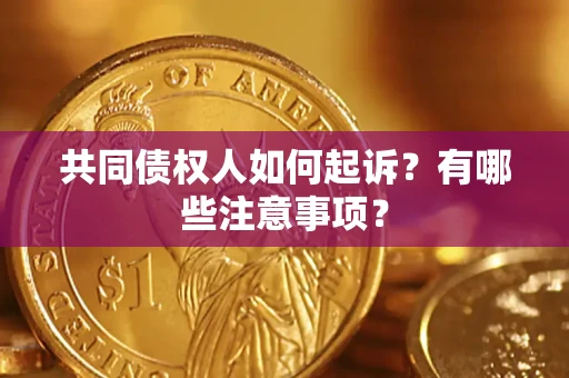 武汉共同债权人如何起诉？有哪些注意事项？